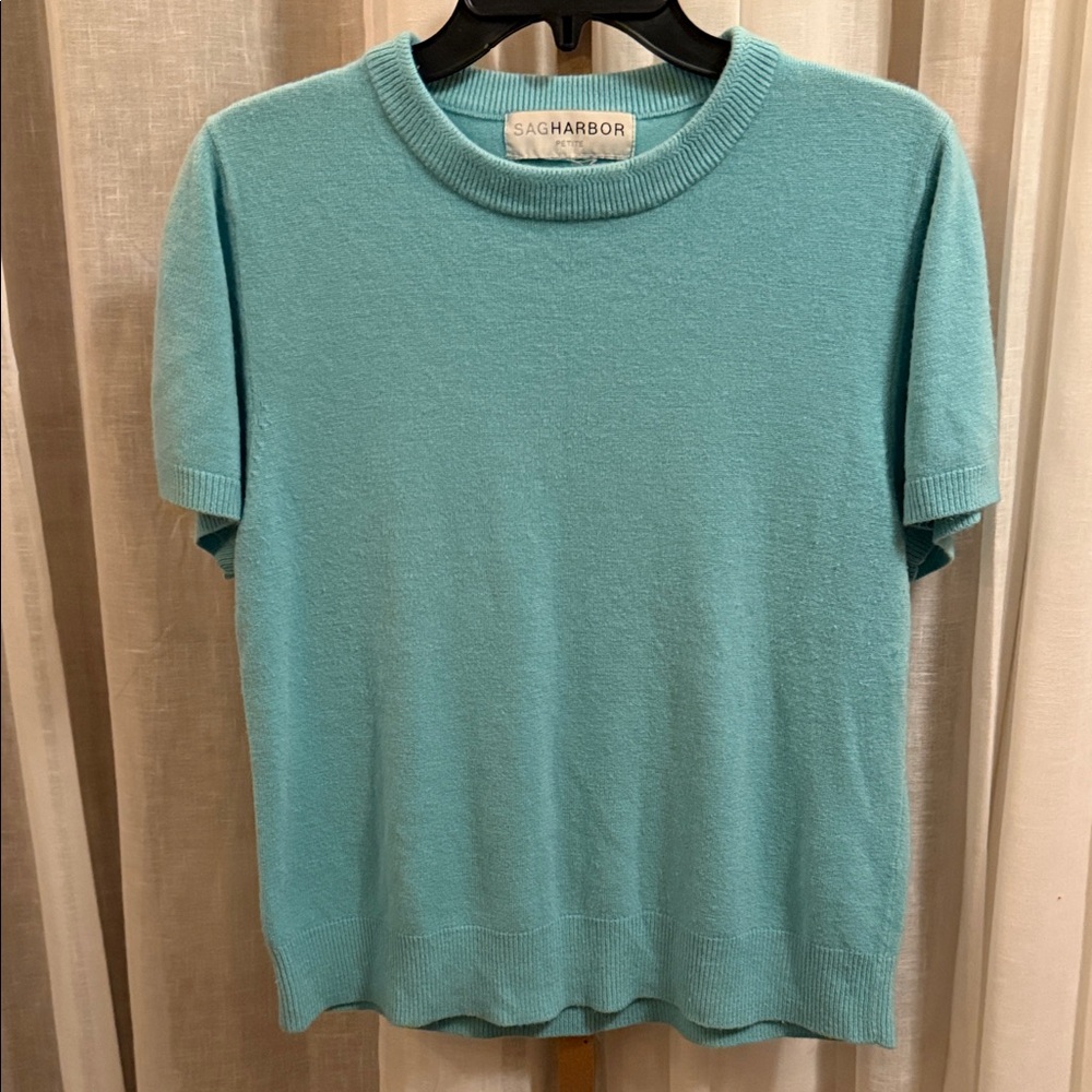 Sag Harbor Men's Aqua Short Sleeve Tee